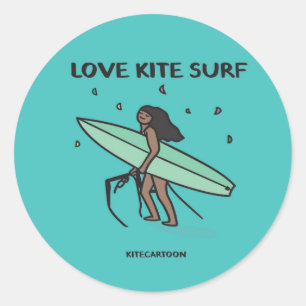 Sticker Rond Kiteboard/kitesurf - love kitesurf