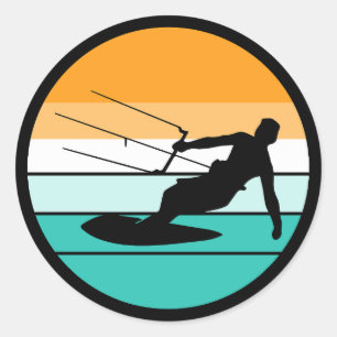 Sticker Rond Kitesurf Kitesurf Kitesurf Sports nautiques