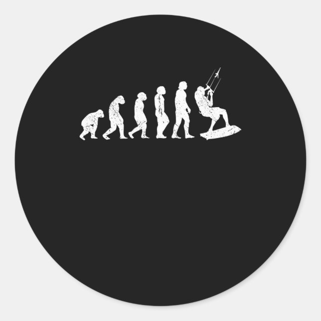 Sticker Rond Kitesurfer Évolution Kitesurfer Développement (Devant)