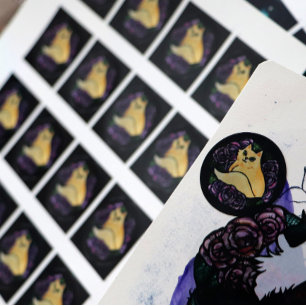 Sticker Rond Kitty Cats Garden