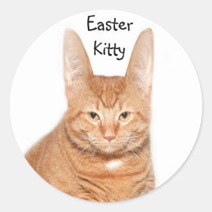 Sticker Rond Kitty de Pâques