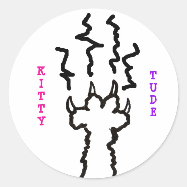 Sticker Rond "KittyTude !" (Devant)