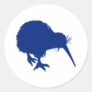 Sticker Rond Kiwi bleu