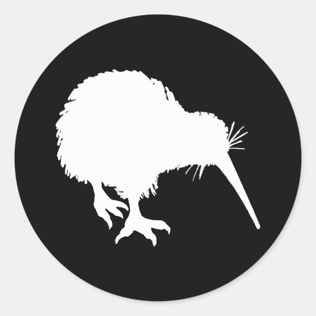 Sticker Rond Kiwi Silhouette (Devant)