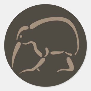Sticker Rond Kiwi stylisé