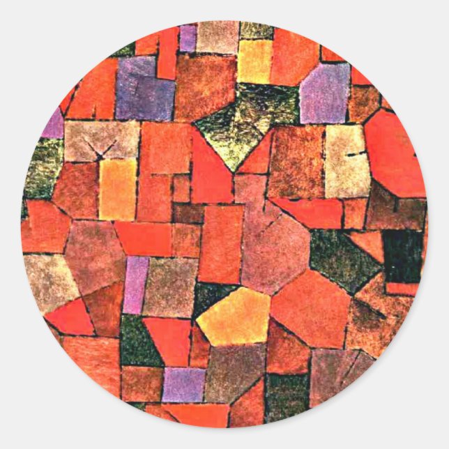 Sticker Rond Klee - Village de montagne (Devant)