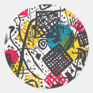 Sticker Rond Kleine Welten V (Small Worlds V) Wassily Kandinsky