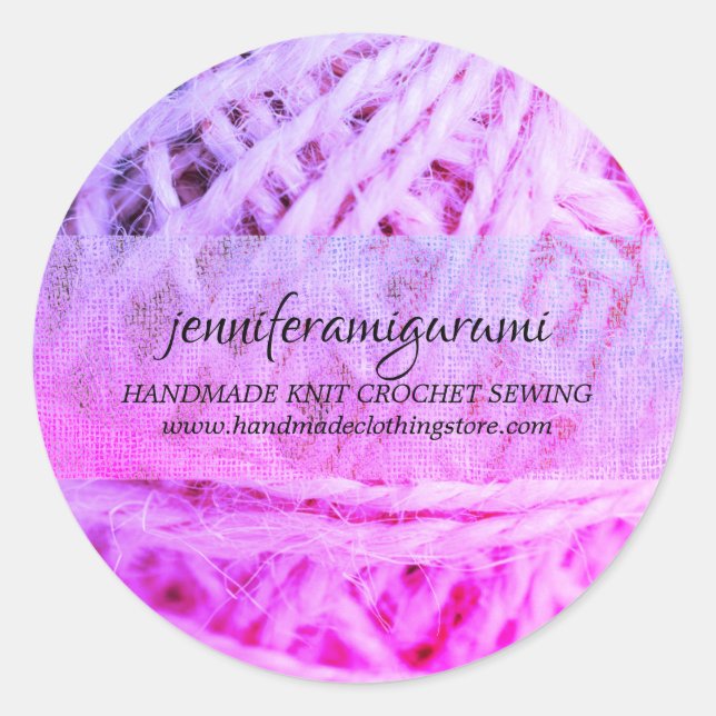 Sticker Rond Knit Crochet Yarn Amigurumi Maker rose (Devant)