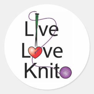 Sticker Rond Knit d'amour en direct