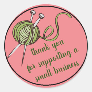 Sticker Rond Knit Merci petite entreprise pour l'emballage