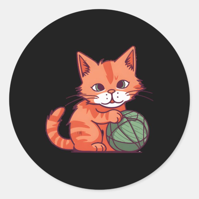 Sticker Rond Knitters - Tricot de knit de l'artisanat (Devant)