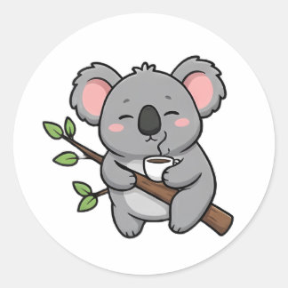 Sticker Rond Koala Café