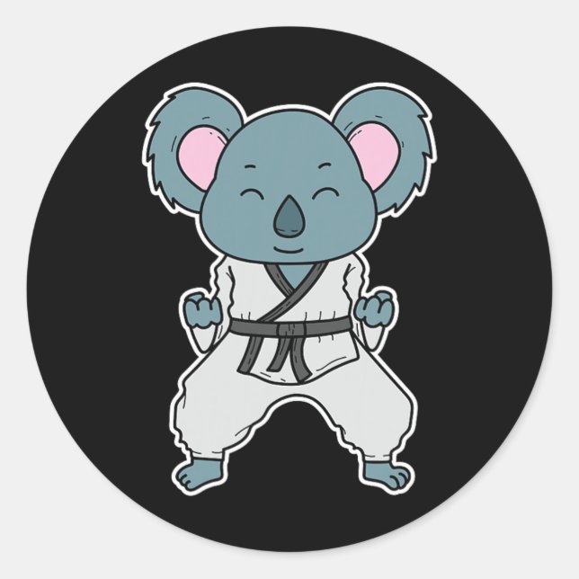Sticker Rond Koala Does Karate  (Devant)