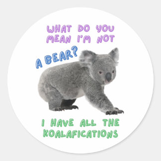 Sticker Rond Koala, funny animal joke, animal pun