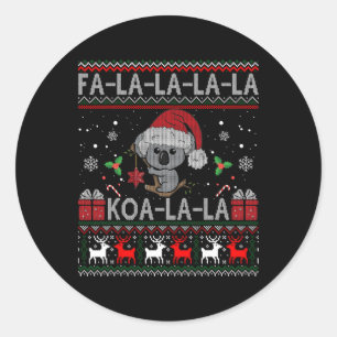 Sticker Rond Koala-la-Cute Koala Bear Australian Christmas U