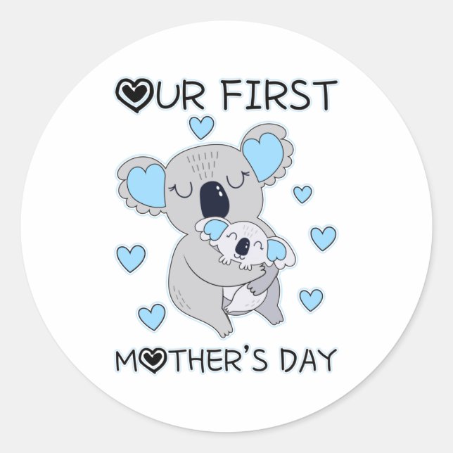 Sticker Rond koala Mother's Day Happy Mothers Day Venin For Mam (Devant)