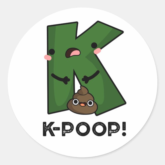 Sticker Rond Kobop Funny K-pop Poo Pun (Devant)