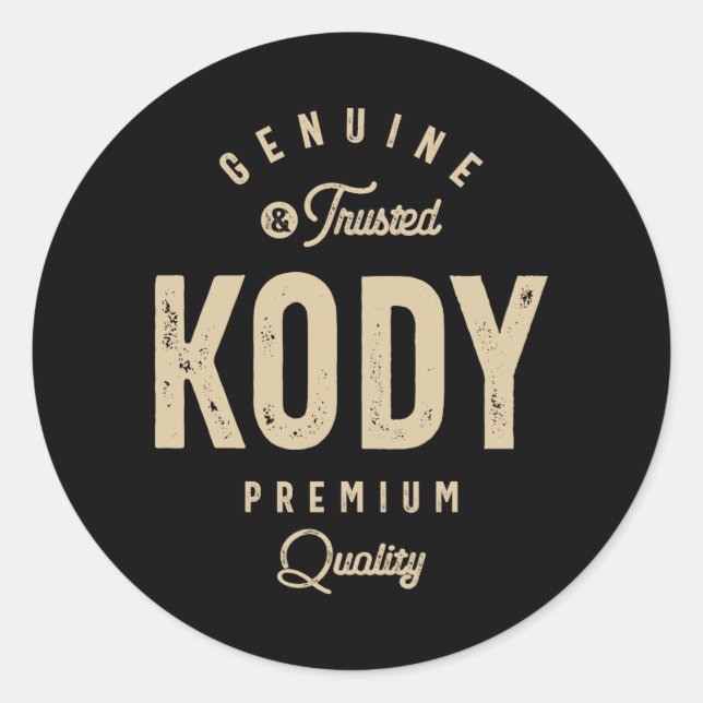 Sticker Rond Kody Genuine et Trusted - Nom Kody (Devant)