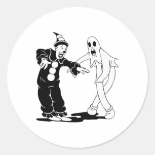 Sticker Rond Koko Le Clown Et La Danse Fantôme