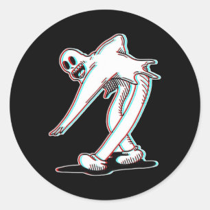 Sticker Rond Koko The Clown Ghost Glitch Dancing