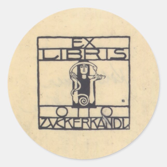 Sticker Rond Koloman Moser - Exlibris pour Otto Zuckerkandl (Devant)