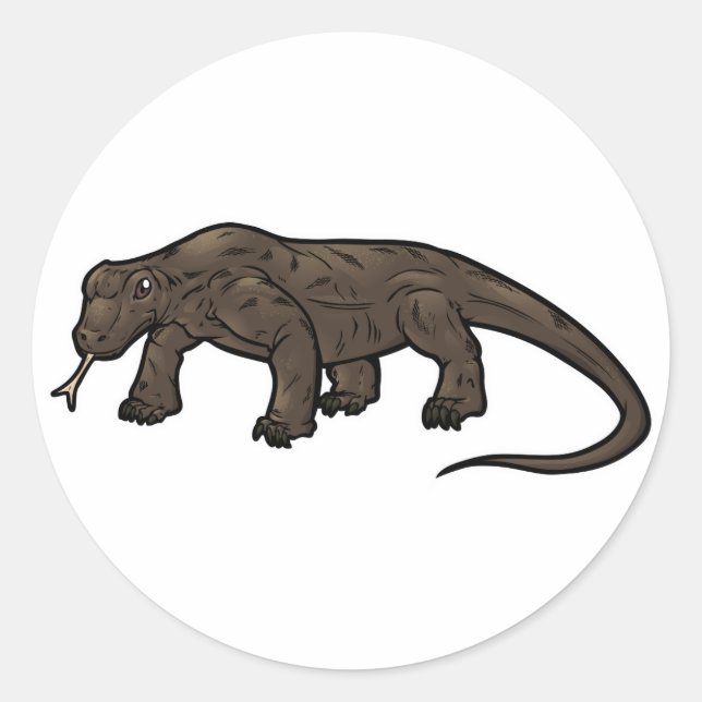 Sticker Rond Komodo Dragon (Devant)