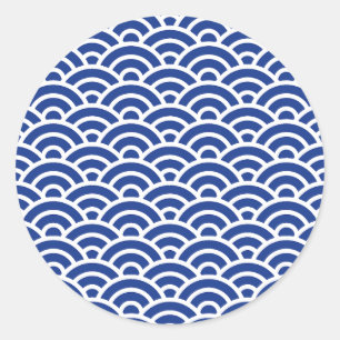 Sticker Rond KONJYO 202 Seigaiha Waves - Energetic Ver.