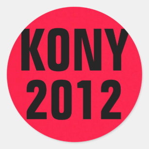 Sticker Rond KONY 2012 Rouge