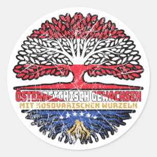 Sticker Rond Kosovo Autriche Autriche Arbre