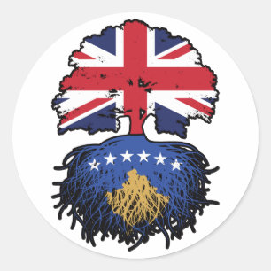 Sticker Rond Kosovo Kosovo Royaume-Uni Royaume-Uni Grande-Breta