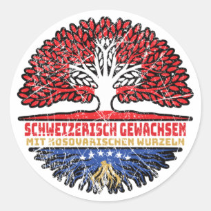 Sticker Rond Kosovo Sapin suisse kosovar
