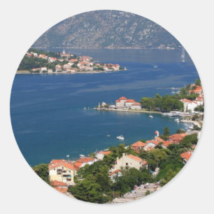 Sticker Rond Kotor Fjord, Monténégro