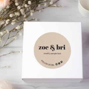 Sticker Rond Kraft Ajouter votre logo