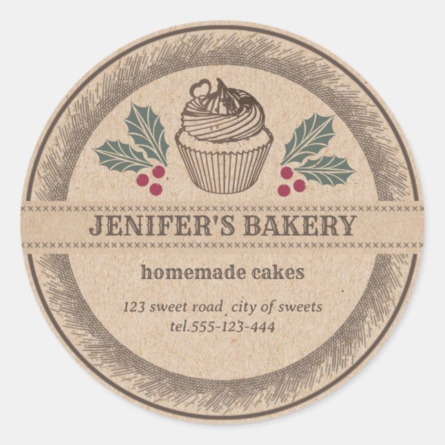 Sticker Rond Kraft boulangerie Maison vacances saint (Devant)