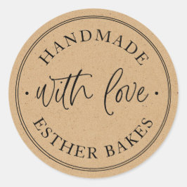 Sticker Rond Kraft Fabriqué avec Amour
