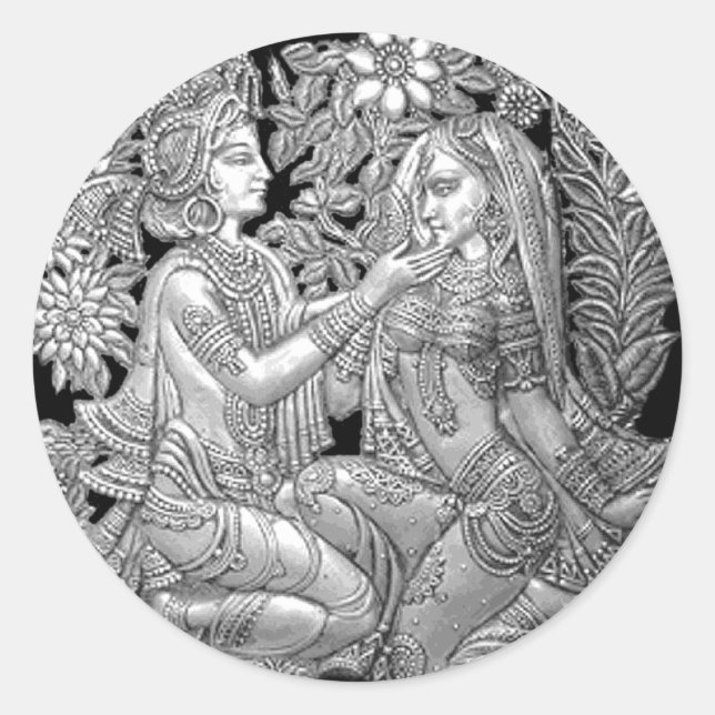 Sticker Rond Krishna et Radha (Devant)