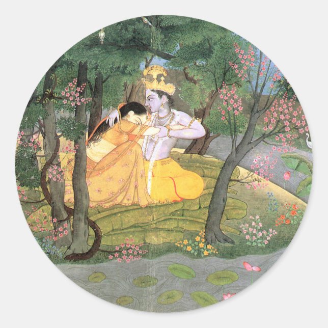 Sticker Rond Krishna et Radha (Devant)