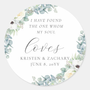 Sticker Rond Kristen Floral Greenery Christian Wedding Favor