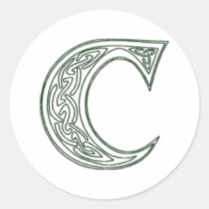 Sticker Rond KRW - C - Sceau de monogramme celtique