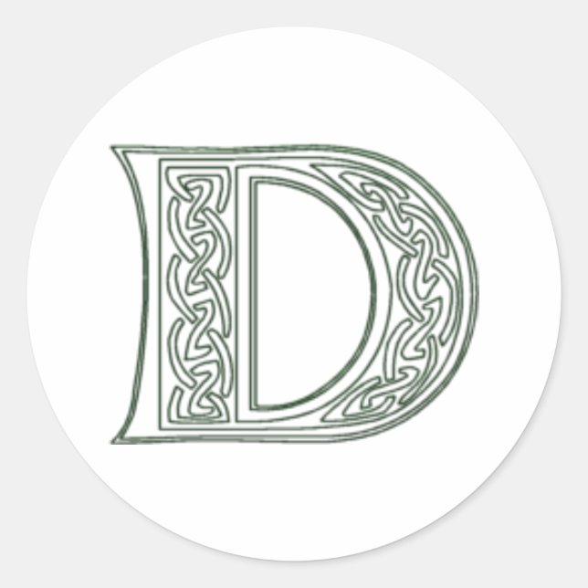 Sticker Rond KRW - D - Sceau de monogramme celtique (Devant)