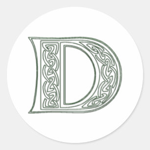 Sticker Rond KRW - D - Sceau de monogramme celtique