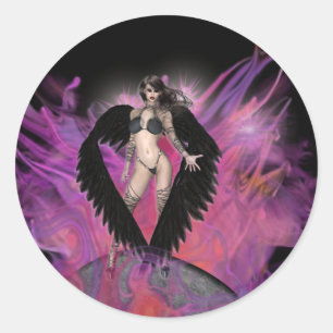 Sticker Rond KRW Dark Angel Gothique