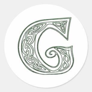 Sticker Rond KRW - G - Sceau de monogramme celtique