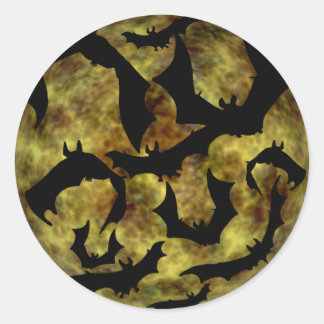 Sticker Rond KRW Halloween Tension des chauves-souris ombre