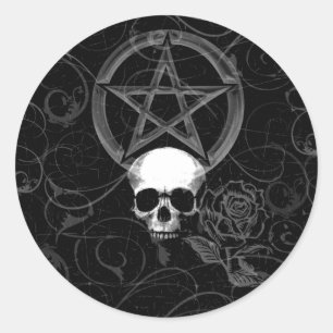 Sticker Rond KRW Pagan Grunge Crâne