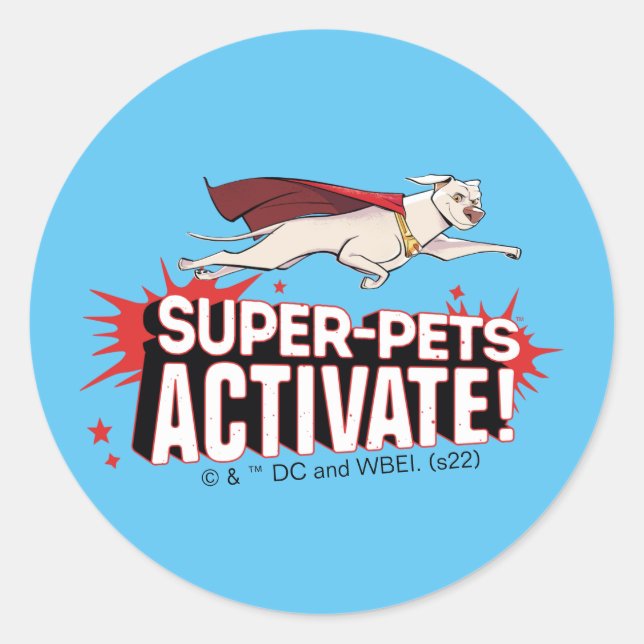 Sticker Rond Krypto : Super-Animaux Activez ! (Devant)