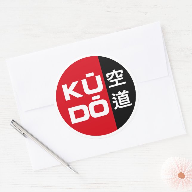 Sticker Rond Kudo – Minimal Japanese Martial Arts Emblem (Enveloppe)