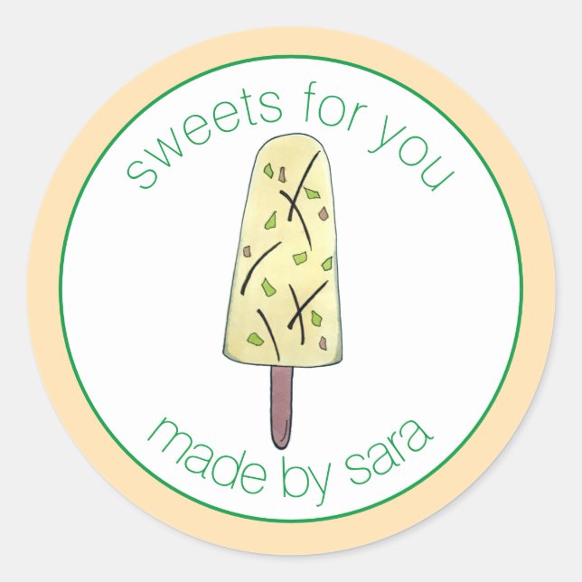 Sticker Rond Kulfi Qulfi Crème indienne de glace Dessert congel (Devant)