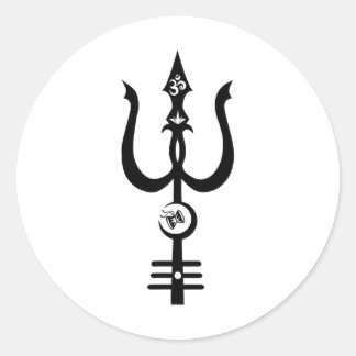Sticker Rond Kundalini Shiva's Trident Design - Awesome Gifts 