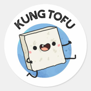 Sticker Rond Kung Tofu Funny Kungfu Tofu Pun
